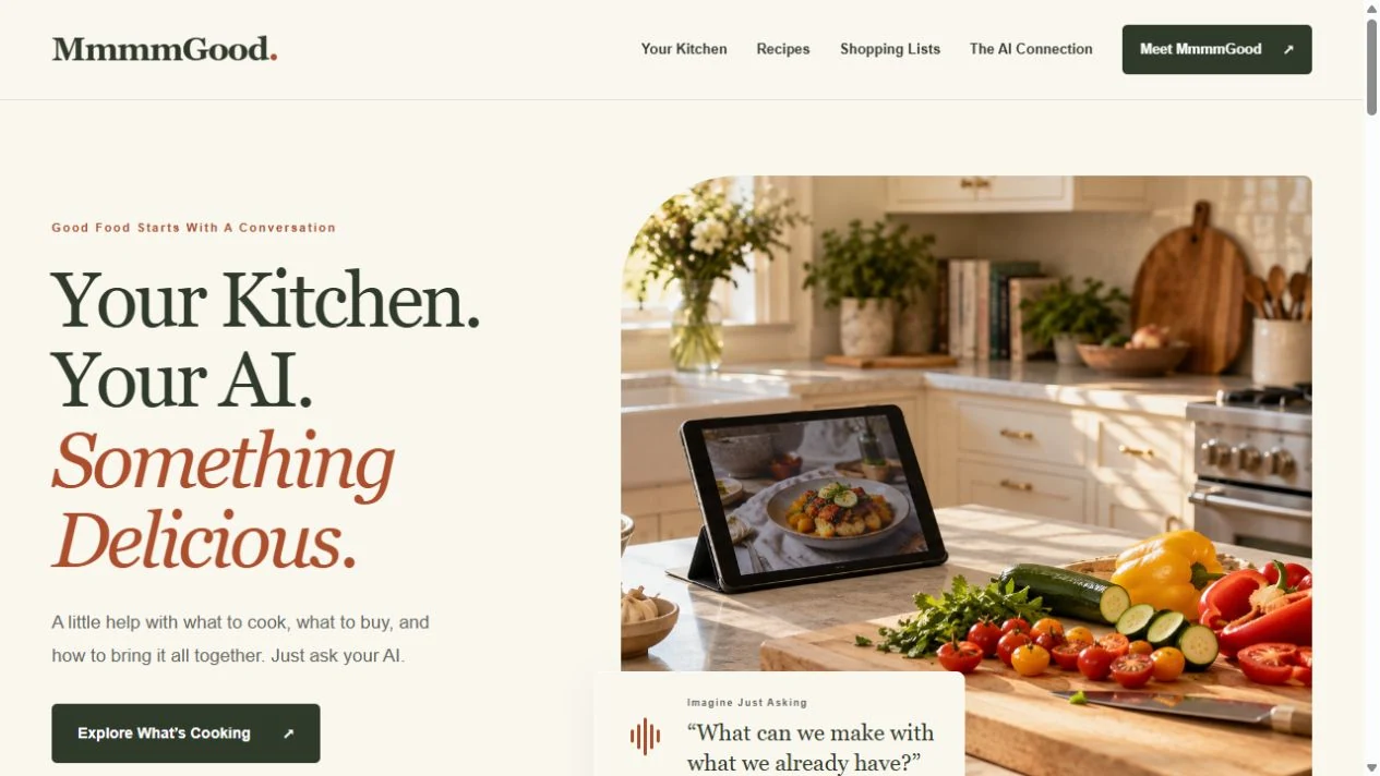 Website snapshot of MmmmGood