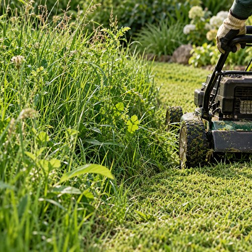 Overgrown Lawn Restoration Cut