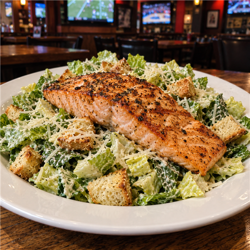 Lunch Caesar Salad with Salmon