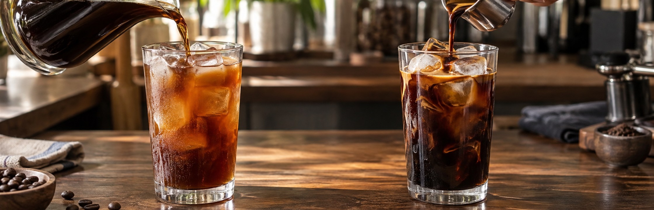 Iced Coffee Or Iced Americano? — illustrative café photography