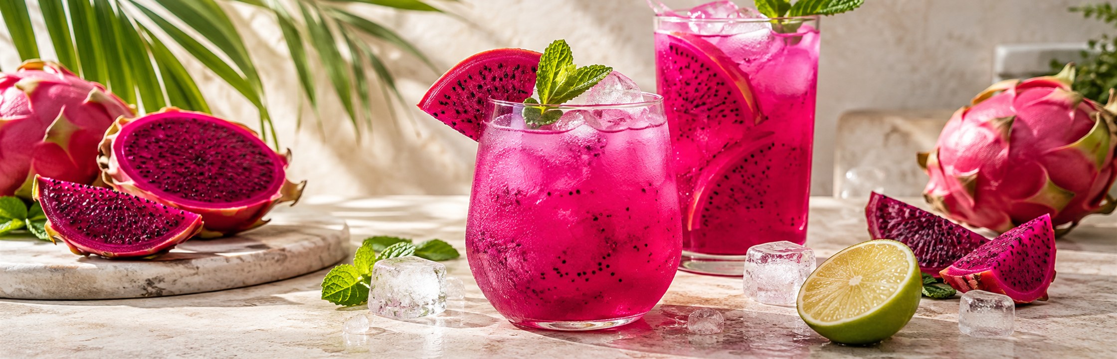 Dragon Fruit For A Tropical Direction — illustrative café photography