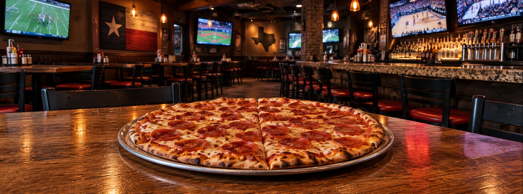 Sports-bar food and atmosphere