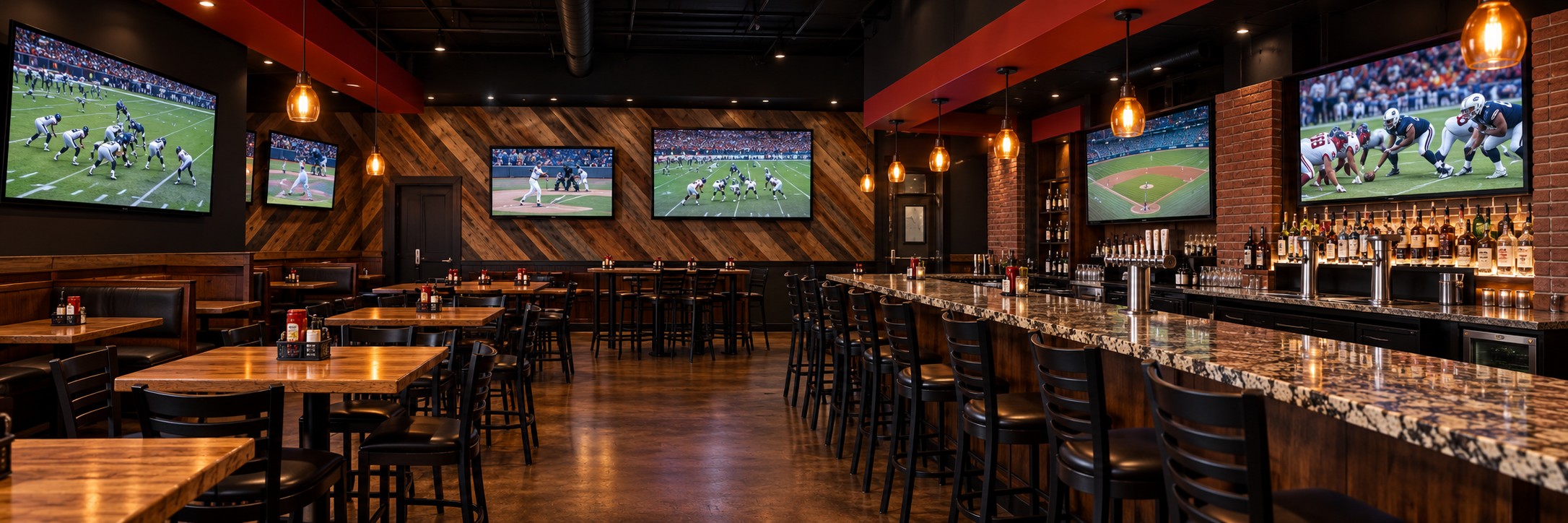 Sports-bar food and atmosphere