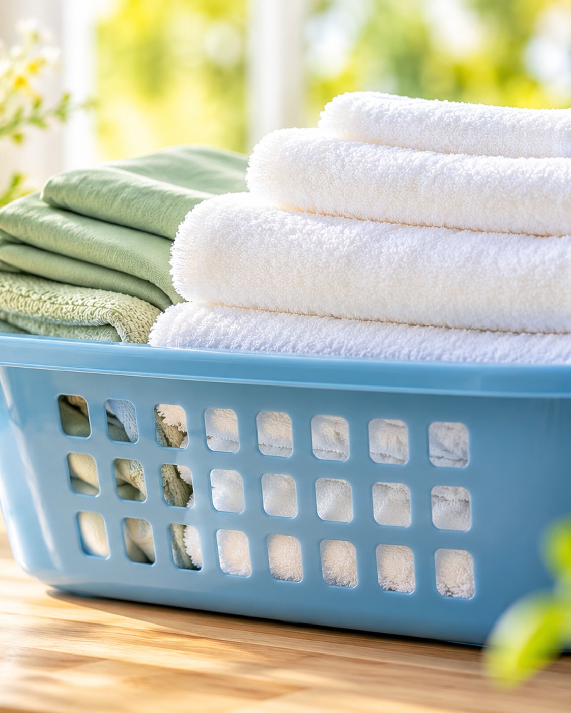 Fresh folded linens — illustrative cleaning image