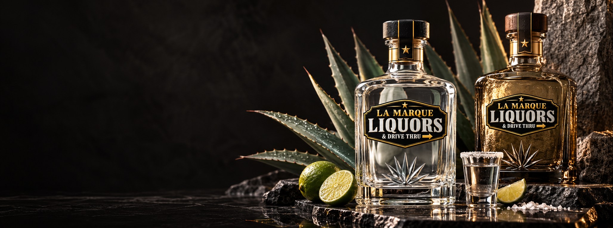Branded liquor-store artwork
