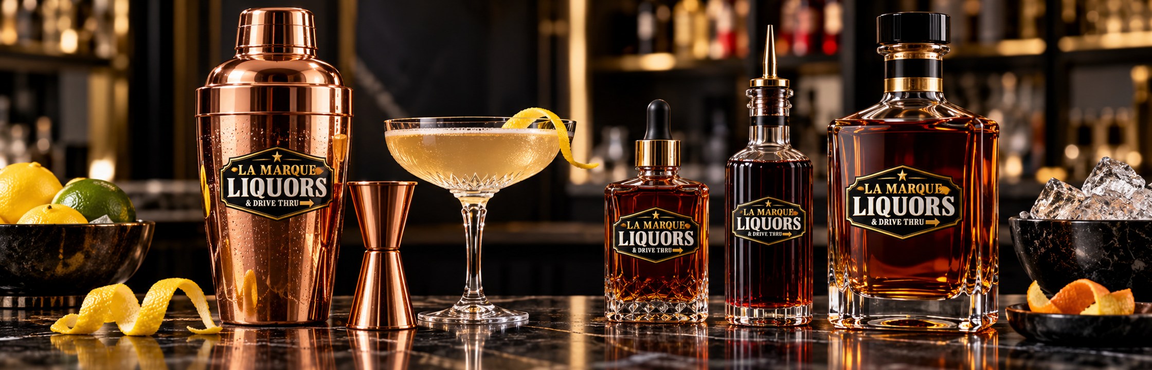 Cocktail essentials — illustrative branded artwork